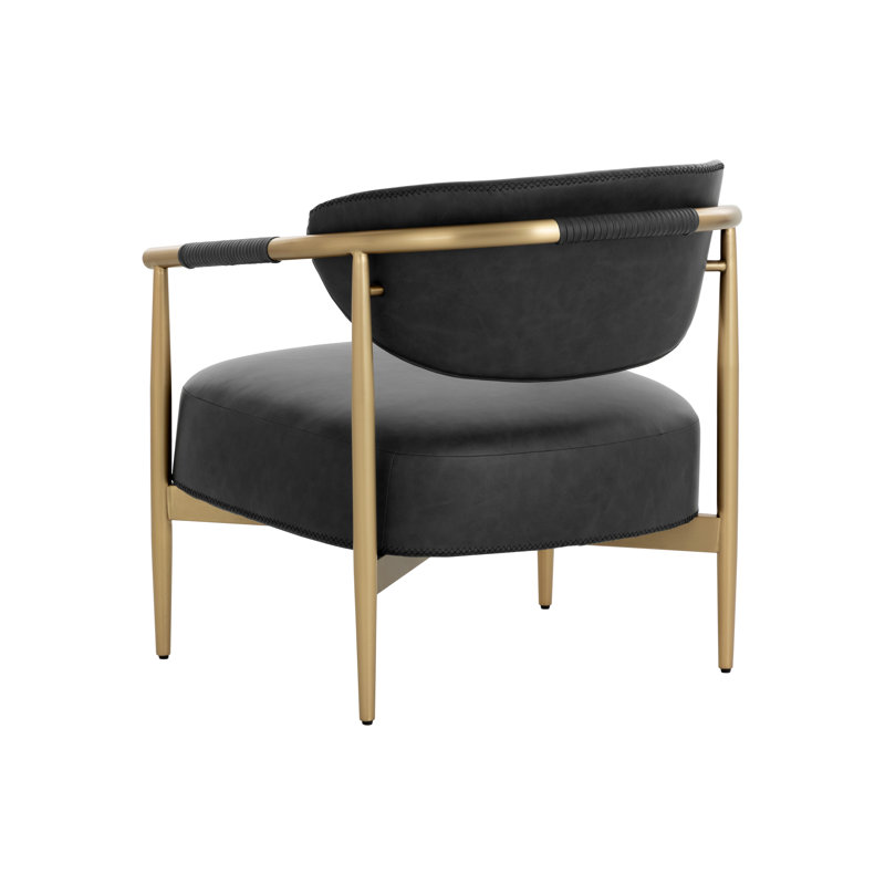 Lounge Chair, Black Faux Leather