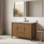 Meuble-lavabo autoportant de 48 po avec plateau en pierre Milano Mist, tablette électrique dissimulée et support pour sèche-cheveux-125008413-125008411