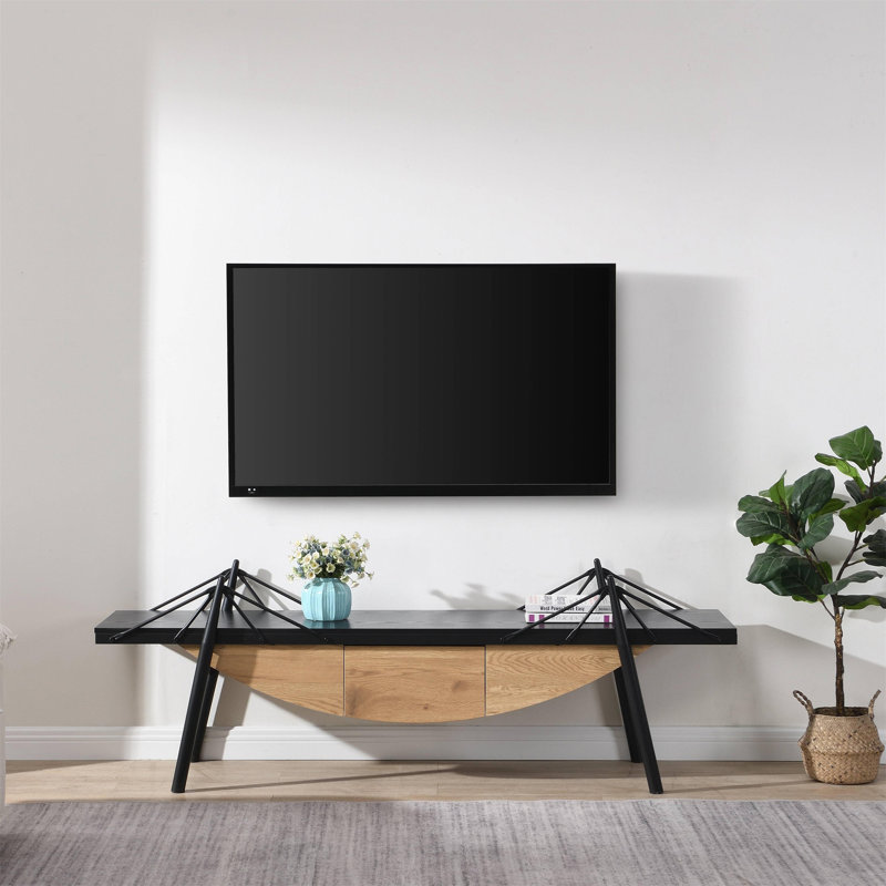 Meuble télé en forme de voilier, Noir