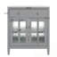 Meuble-lavabo avec lavabo, tablette réglable et 2 portes en verre-1269585479