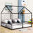 Twin And Twin Metal House Platform Beds With Fence-1316716165