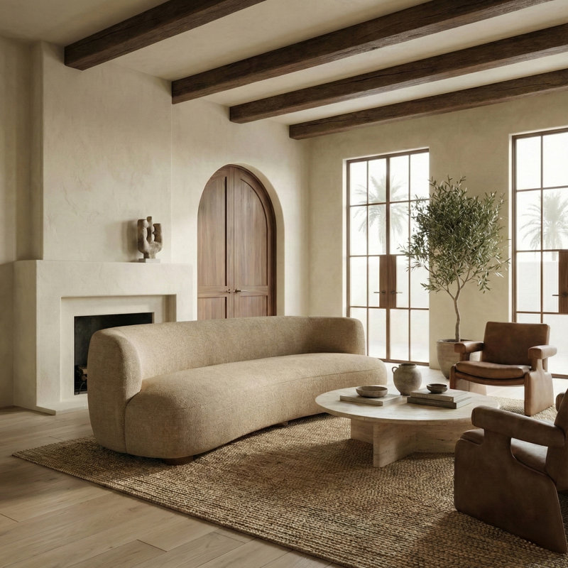 Alday Chenille Sofa, Tan