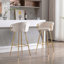 Ensemble de 30 tabourets de bar de 30 pouces avec repose-pieds chromé et base en velours + tabouret de bar simple Golden Leg, crème-130094453