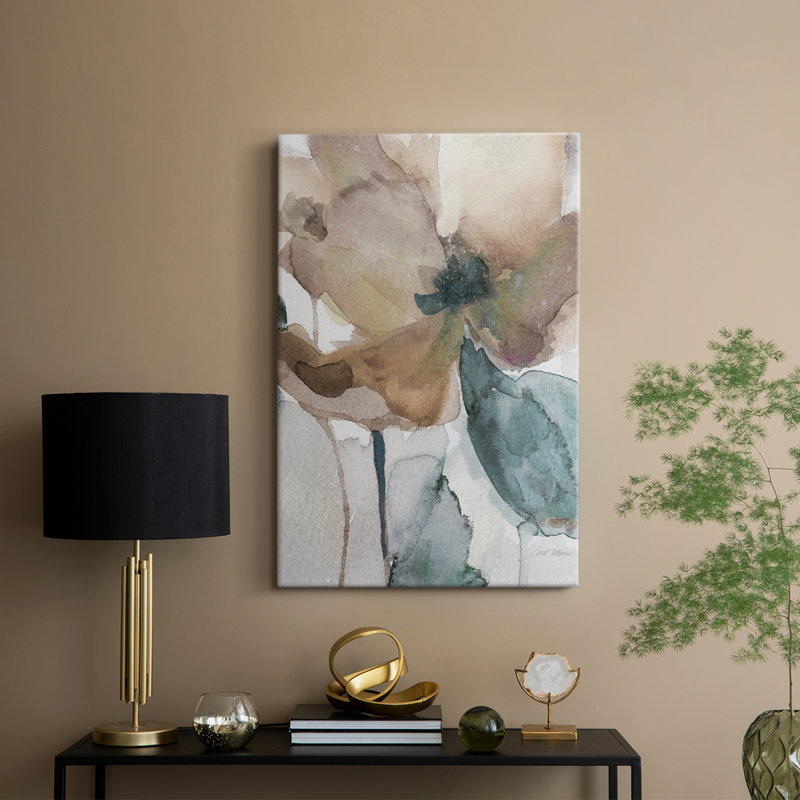 Aquarelle coquelicot I - galerie Cavas, H 36 po x l 24 po
