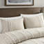 Édredon très grand teint en coton - chenille, taupe doux et blanc, surdimensionné 100% teint, rayures blanches, confortable-127364615