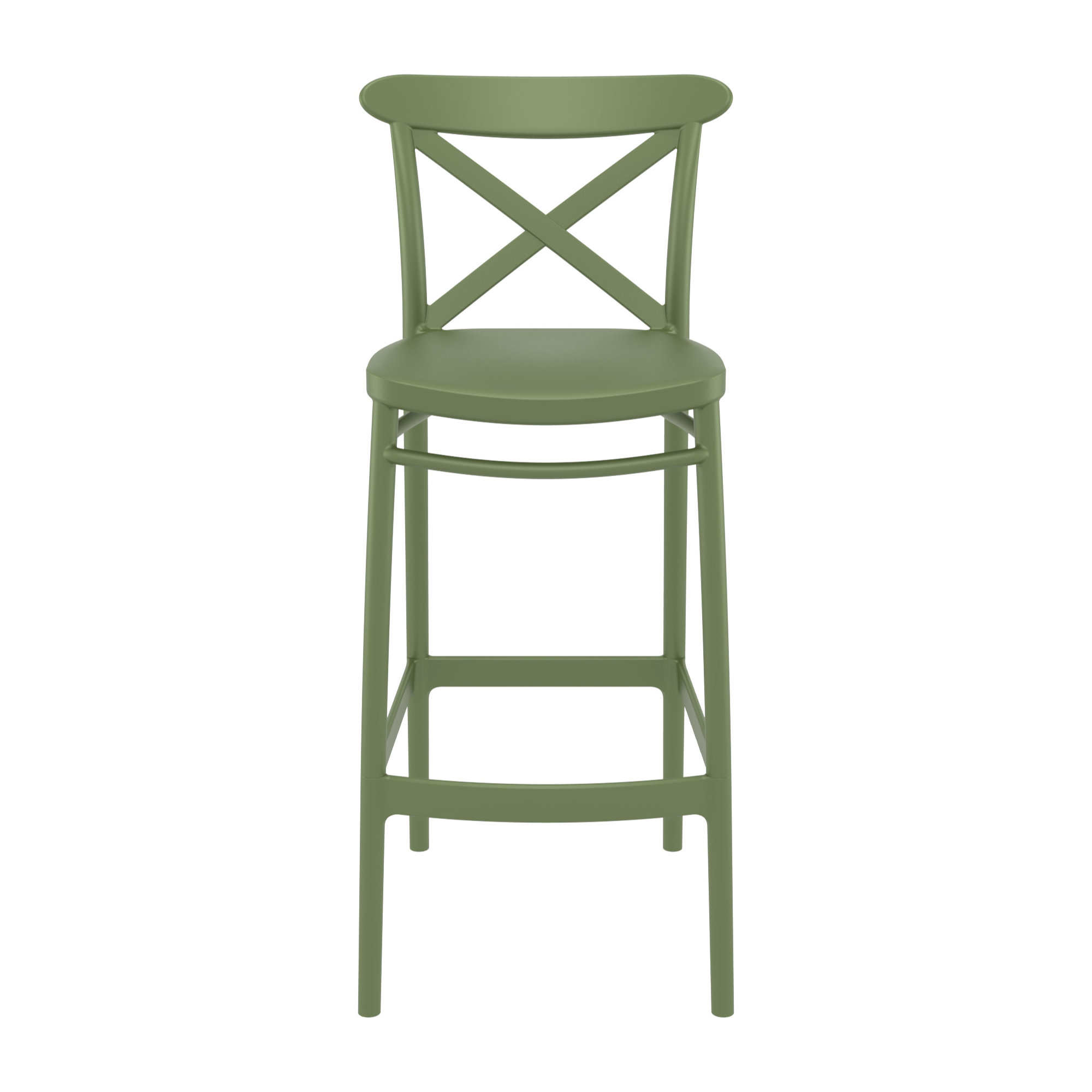 Bijou Outdoor Bar Stool, Bar Stool (29.5" Seat Height), Olive Green