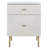 Elegant Linaris 18'' W Nightstand – Mid-Century Modern Rustic 2-Drawer Wood Table with Gold Handles-131286637