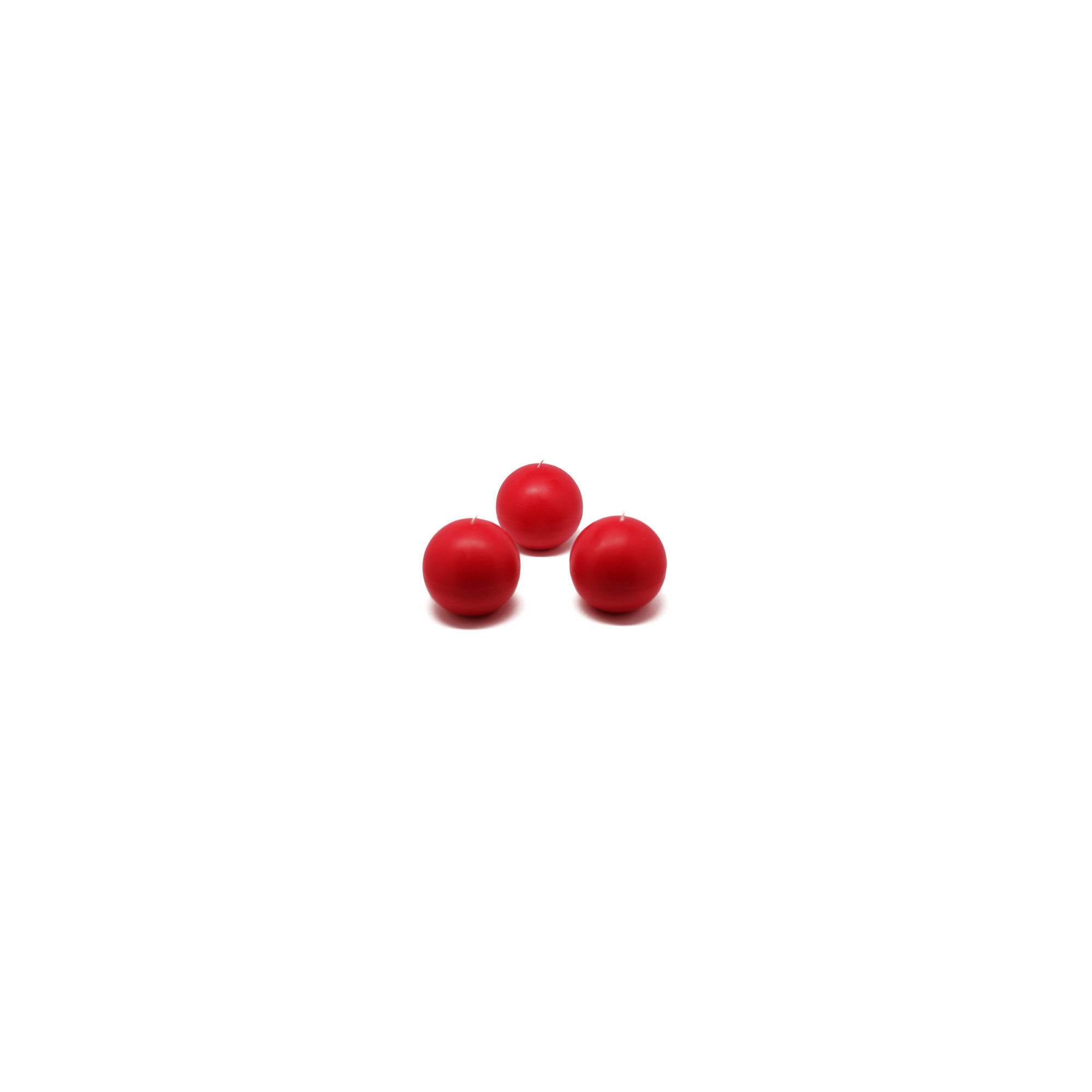 Ball Candle, Set of 12, Red, 4" Diameter
