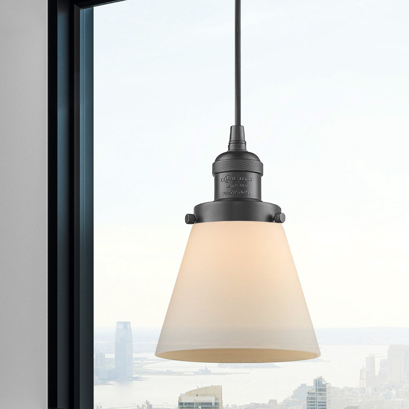 Parkview 1 - Light Single Pendant, Matte White Cased, 9.13" H x 6.25" W x 6.25" D, Oil Rubbed Bronze