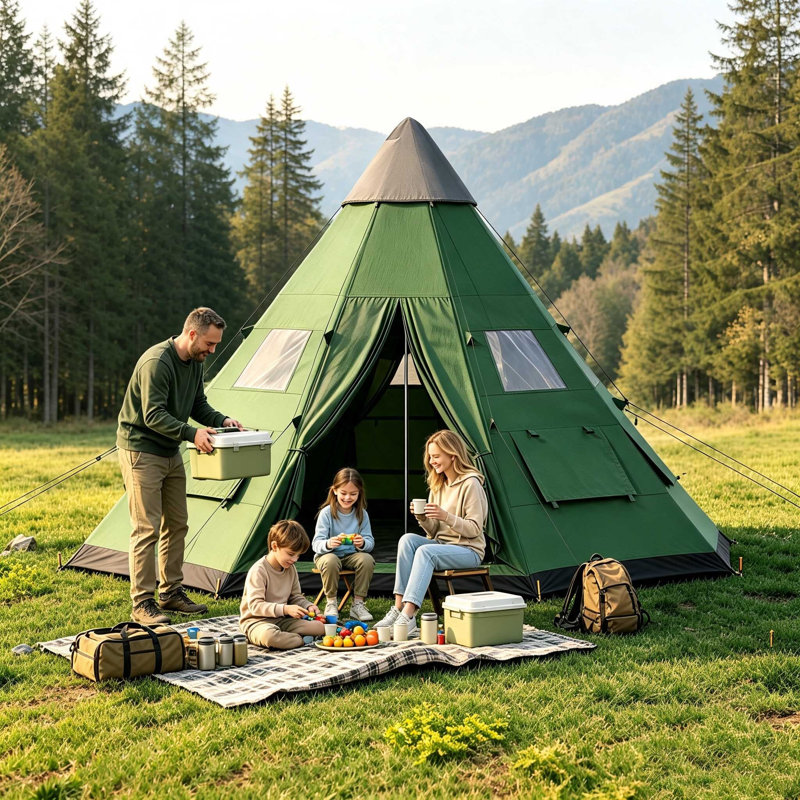 6 Person Tent, Green
