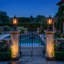 Lanterne de poteau d'extérieur Dusk To Dawn, lampadaire extérieur en verre Water Ripple, base E26, noir