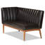Ensemble de coin-repas 5 pièces Hilley en similicuir brun et bois au fini noyer, H 31,5 po x l 22 po x P 27 po-1584894629