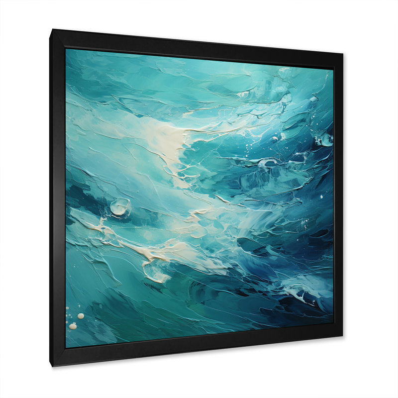 Teal Oasis I - Abstract Landscape Wall Art Prints, Cadre photo noir, H 24 po x l 24 po x P 1 po