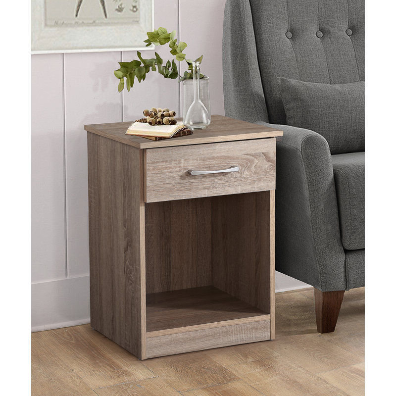 Table de chevet charmante et décontractée en bois de santal, Marron clair