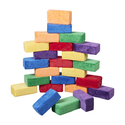 ECR4Kids SoftZone Stack-A-Brick, Foam Blocks, 24-Piece