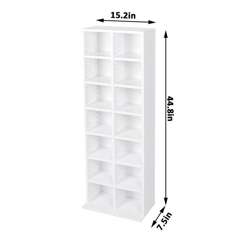 113.8cm H x 38.6cm W Cube Bookcase, White