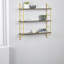 Élégante tablette murale en noyer et jaune élégante - parfaite pour mettre en valeur des pièces décoratives, un design moderne, un grand espace de rangement à 3 tablettes, noyer, jaune vif, pour décorer les salons,