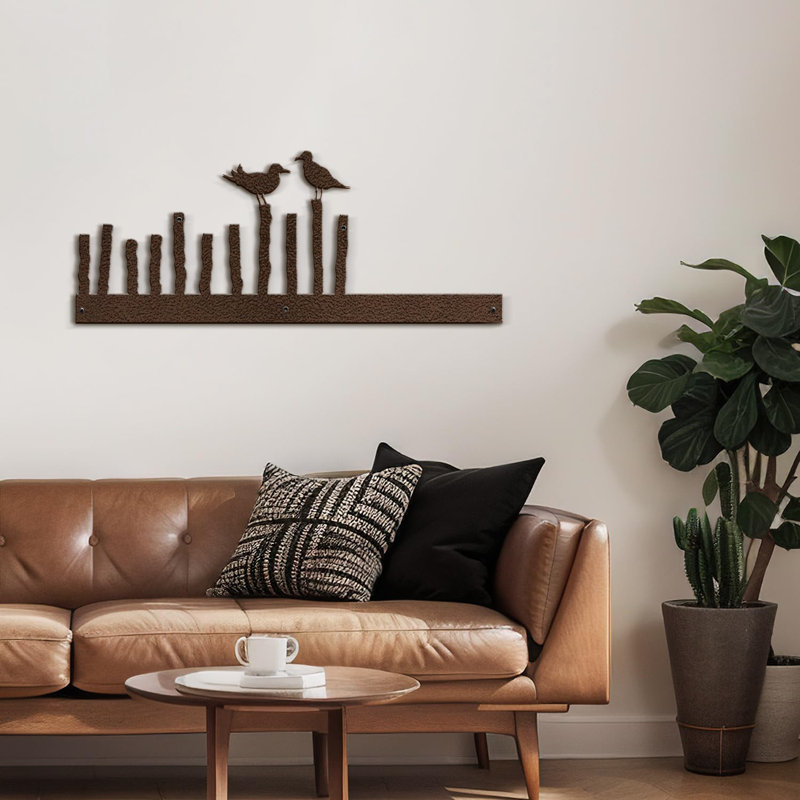 Wall Decor Metal, Bronze, 8" H x 24" W x 0.05" D