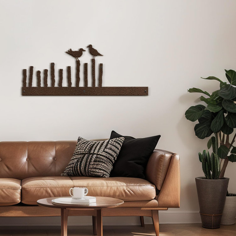Wall Decor Metal, 12" H x 36" W x 0.05" D, Bronze