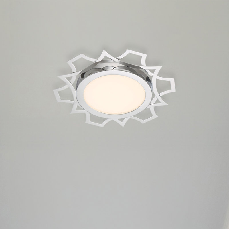 Jaylene Acrylic LED Flush Mount, 1"  H x 15.5" W x 15.5" D, Chrome