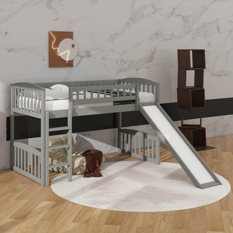 Twin-Size Loft Bed Highlighting A Slide
