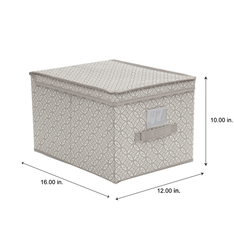 Large Gray Nonwoven Fabric Storage Box with Handle
