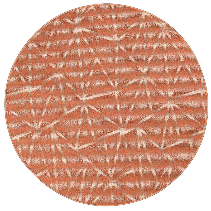 Tapis géométrique rouge mort cadu, Rond 11 pi