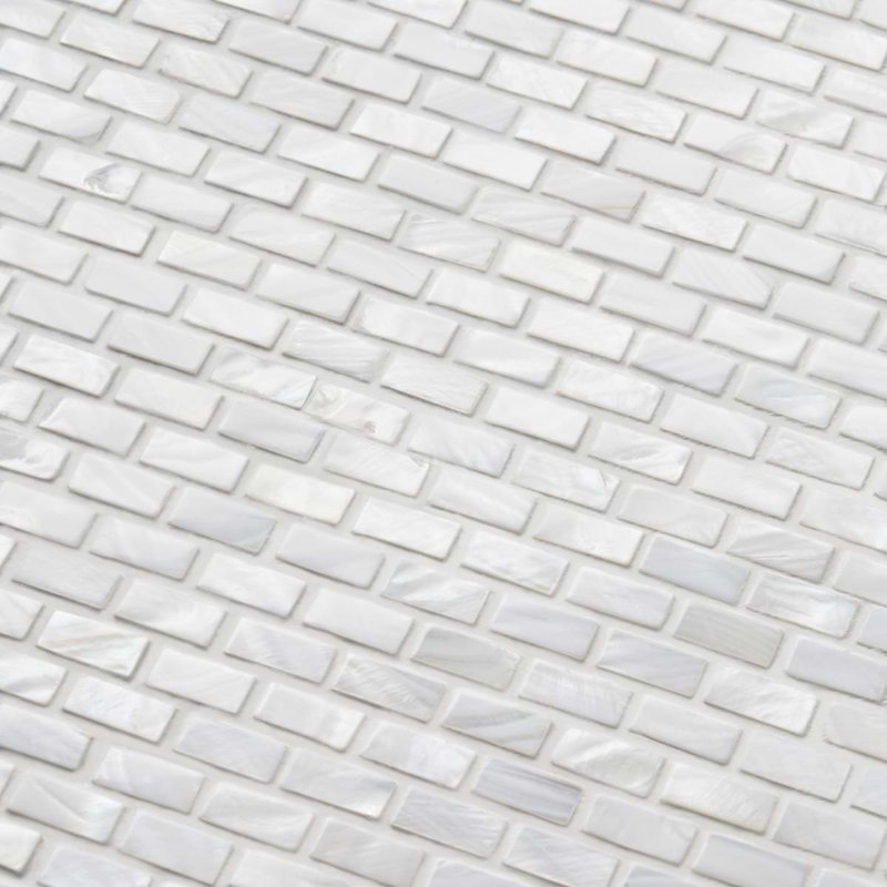 Mother of Pearl .5x1 Mini Brick Polished Pearl Shell Mosaic Tile