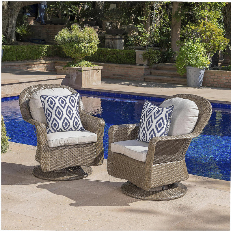 Fauteuil club pivotant, Brun, Beige