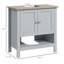 Armoire de salle de bain sous le lavabo, gris, avec tablette réglable pour une organisation efficace du meuble-lavabo, étagère