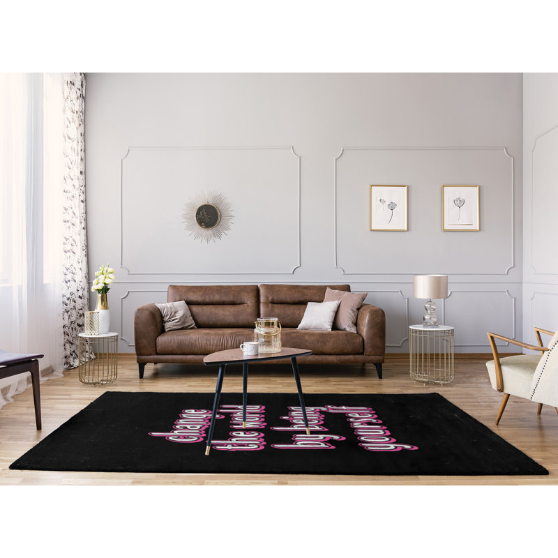 Tapis en poly-tableau noir style the world quot change, Rectangle 5 pi x 7 pi