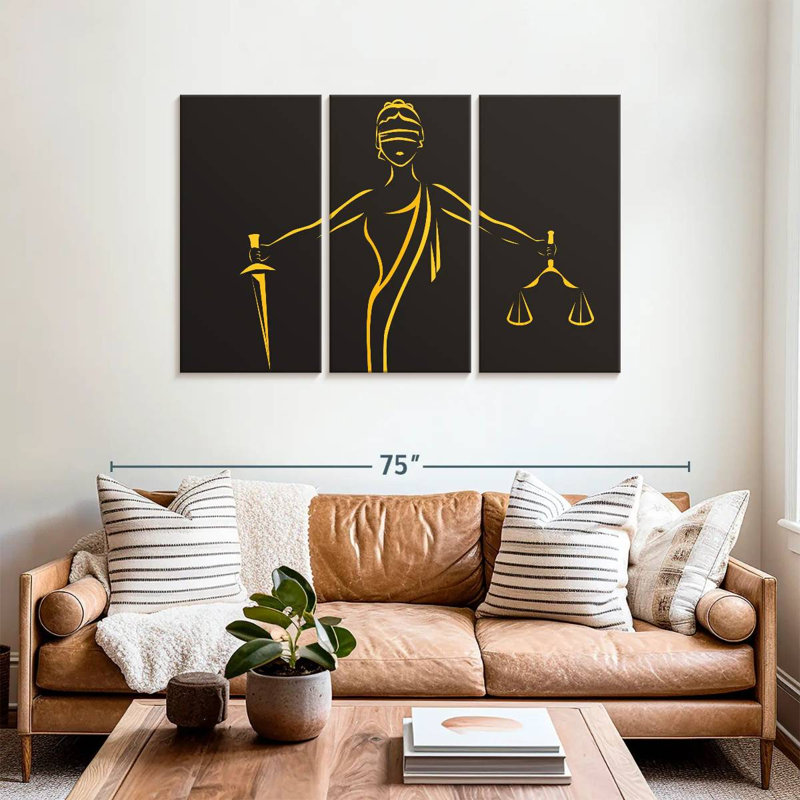 Esquisse Alcaraz Golden Lady Justice, H 36 po x l 57 po
