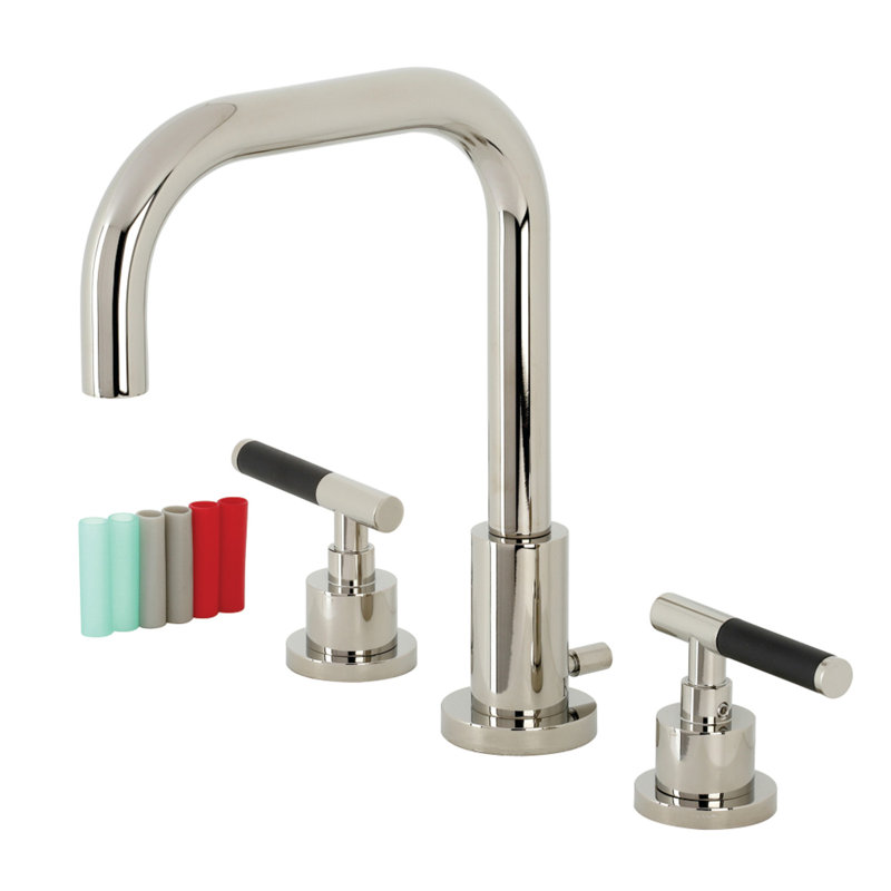 Robinet de salle de bain espacé avec ensemble de drain Kaiser, Nickel poli