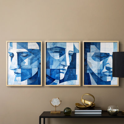 Abstract  Series  XXIV  -Set Of 3 Framed Giclee Prints -Ready to Hang