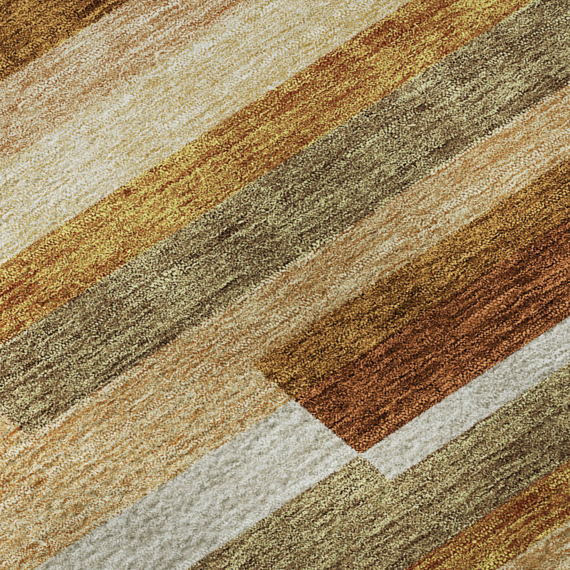 Tapis paprika de qualité supérieure lavable à la machine Prisco, Rectangle 10 pi x 14 pi