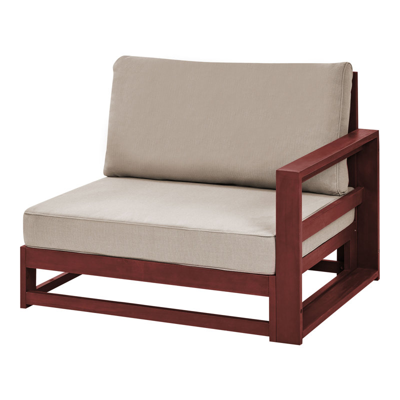 Alard 167cm Wide Patio Sectional with Cushions, Mahogany Brown