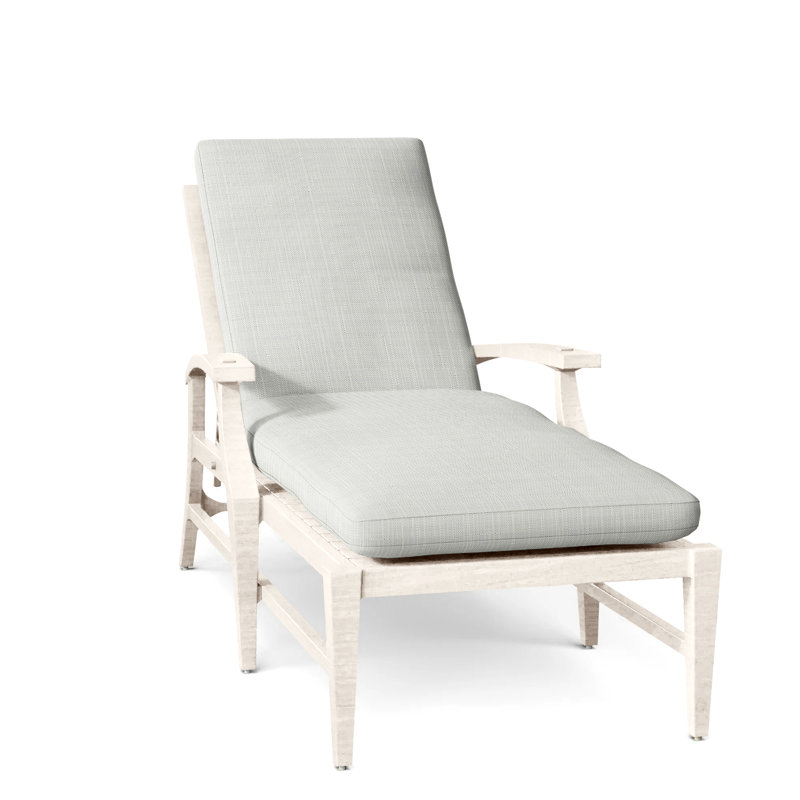 Croquet Aluminum Outdoor Chaise Lounge, No Welt, Oyster, Verona Silver