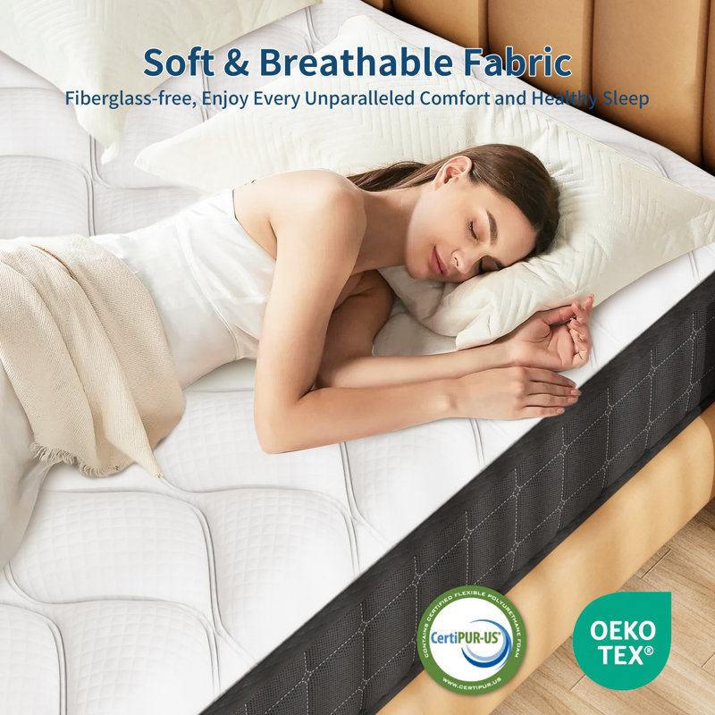 6 Inch Hybrid Mattress Bed in a Box, Memory Foam and Individually Pocketed Springs for Motion Isolation, Twin