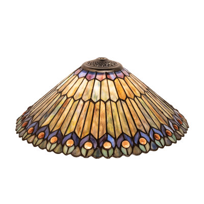 17 Wide Tiffany Jeweled Peacock Shade