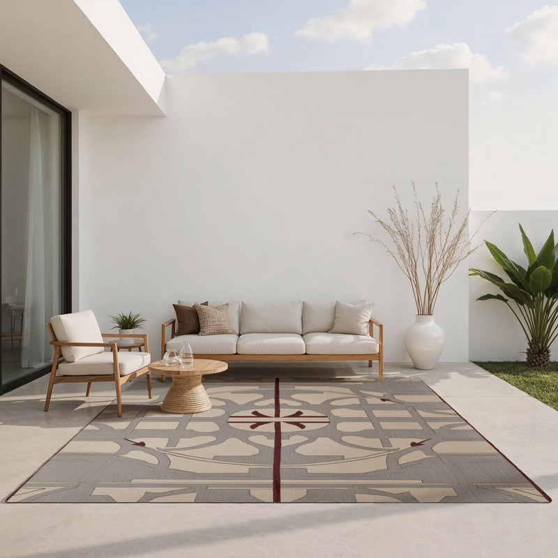 Shifting Horizons Indoor And Outdoor Area Rug, Rectangle 4' x 6'