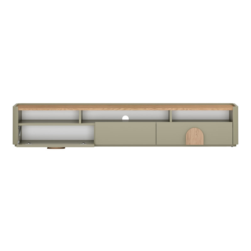 Sadeen Unfinished TV Stand for TVs up to 77", Green/Brown