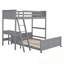 Lit simple superposé au dessus d'un lit double avec bureau-470588284