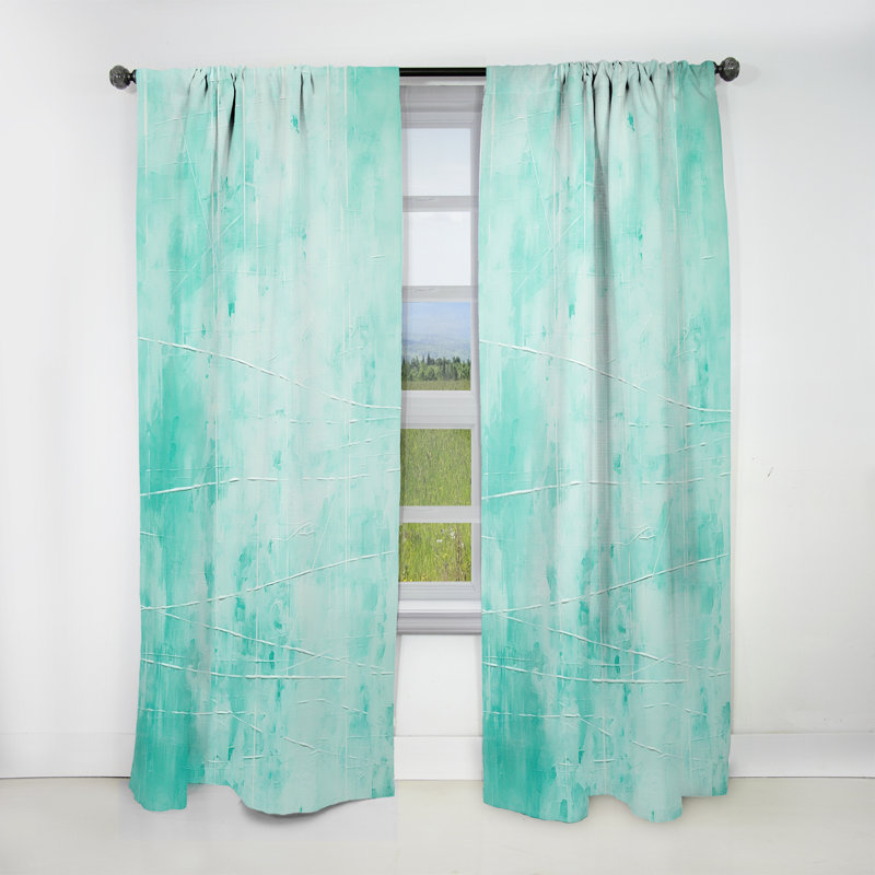 Khalid Power Lines Mint Matrix - Industrial Curtain - Velvet Room Darkening - 1 Panel, 52" W x 108" L