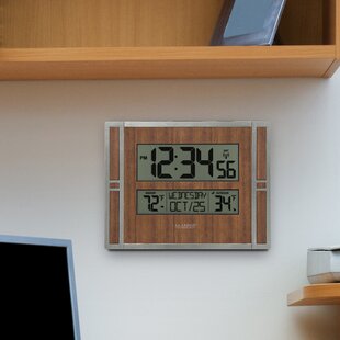 Wall Clock Thermometer-Indoor Outdoor Decorative 18 Quartz Battery-Powered, Waterproof Clock, Temperature and Hygrometer Gauge by Pure Garden, Bronze