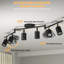 Ensemble d'éclairage sur rail noir 6 lumières, luminaire de plafond moderne avec têtes rotatives, comprenant 6 ampoules GU10 pour la cuisine, le salon et la chambre à coucher