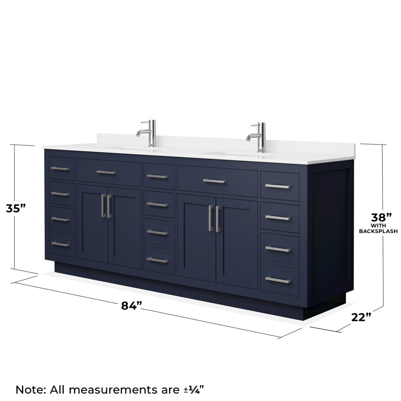 Beckett TK 84'' W Vanity, Brushed Nickel, Blue, Single