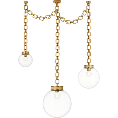 Bellamy 3 Light Statement Chain Multi Globe Chandelier