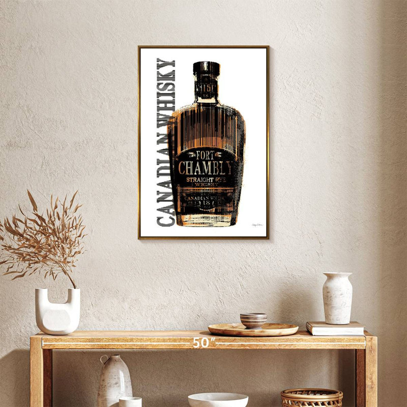 Whisky canadien, Cadre flottant doré, 21 po x 31 po