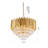 15-Light Gold Stainless Steel Chandelier With Clear Crystals