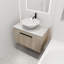 Meuble-lavabo mural simple 29,5 po avec plateau en pierre frittée Devotia